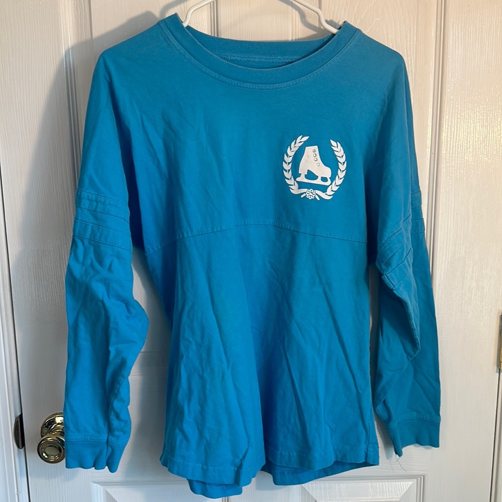 Women’s Small Blue “Skating” Figure-Skating Long-Sleeve Shirt